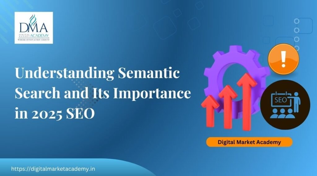 Illustration showing how semantic search improves SEO by connecting user intent, context, and entities.