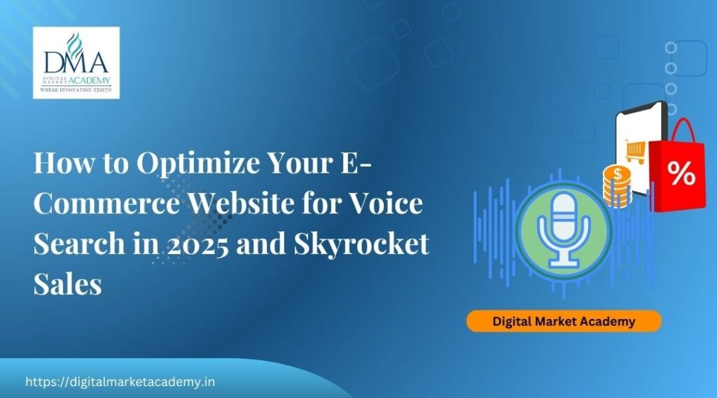 E-commerce website optimization for voice search in 2025, showing a user giving voice commands to a smart assistant for online shopping.