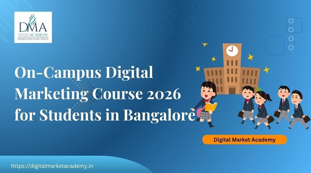 Students attending an on-campus digital marketing course 2026 with interactive classroom sessions and practical learning.