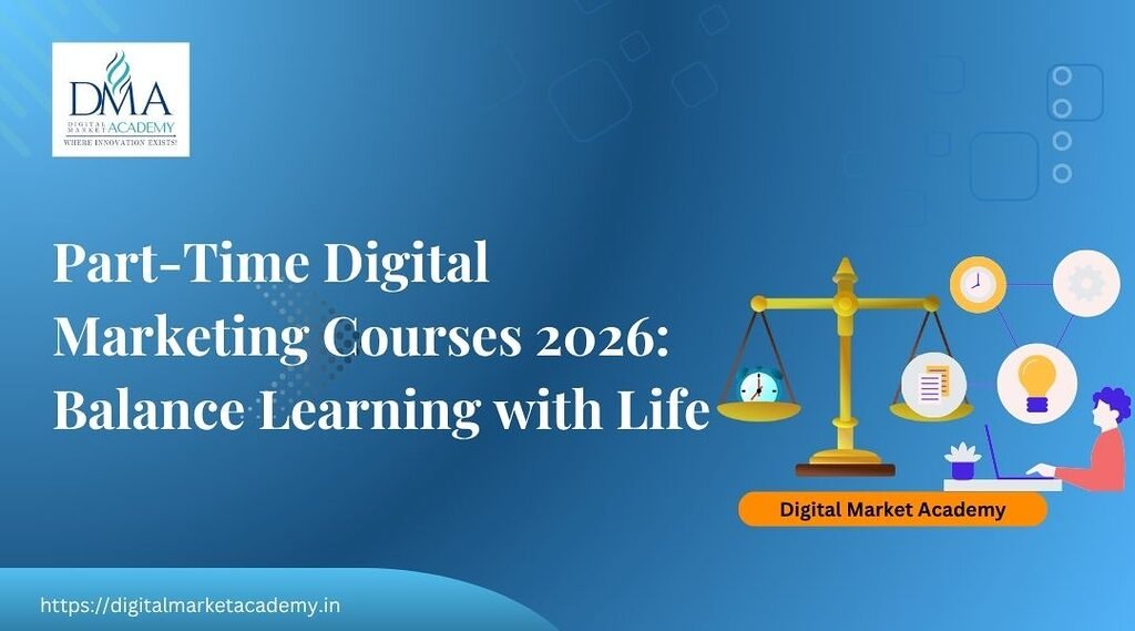 Students enrolled in part-time digital marketing courses 2026, balancing work and skill development in digital marketing.