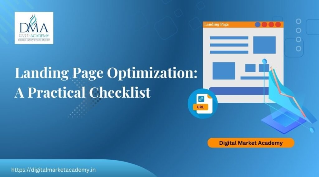Landing page optimization checklist by Digital Market Academy