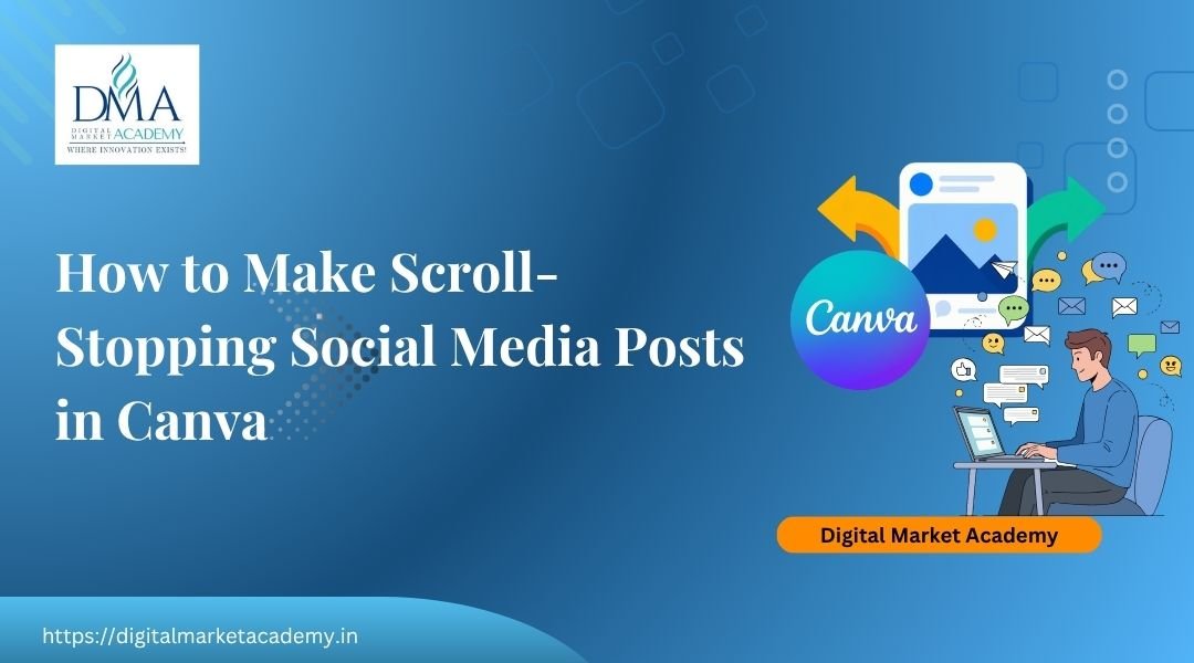 How to design social media posts in Canva step by step by Digital Market Academy